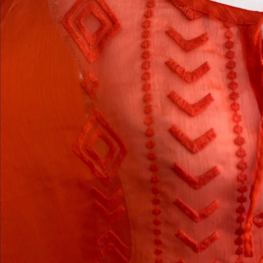 🎉SALE🎉Old Navy Orange Tie Front Tunic with Relaxed Fit - Picture 6 of 14